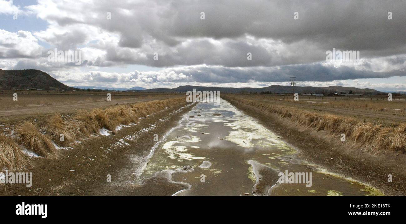 In this March 10, 2010 photo an irrigation canal stands dry on the