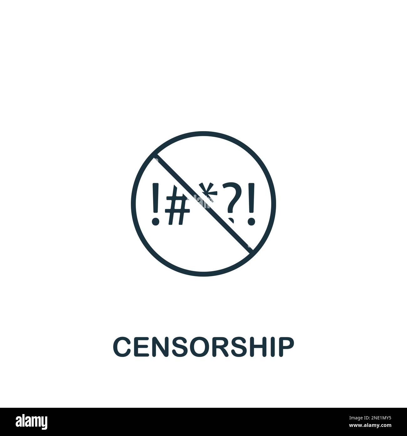 Censorship icon. Monochrome simple sign from freedom collection