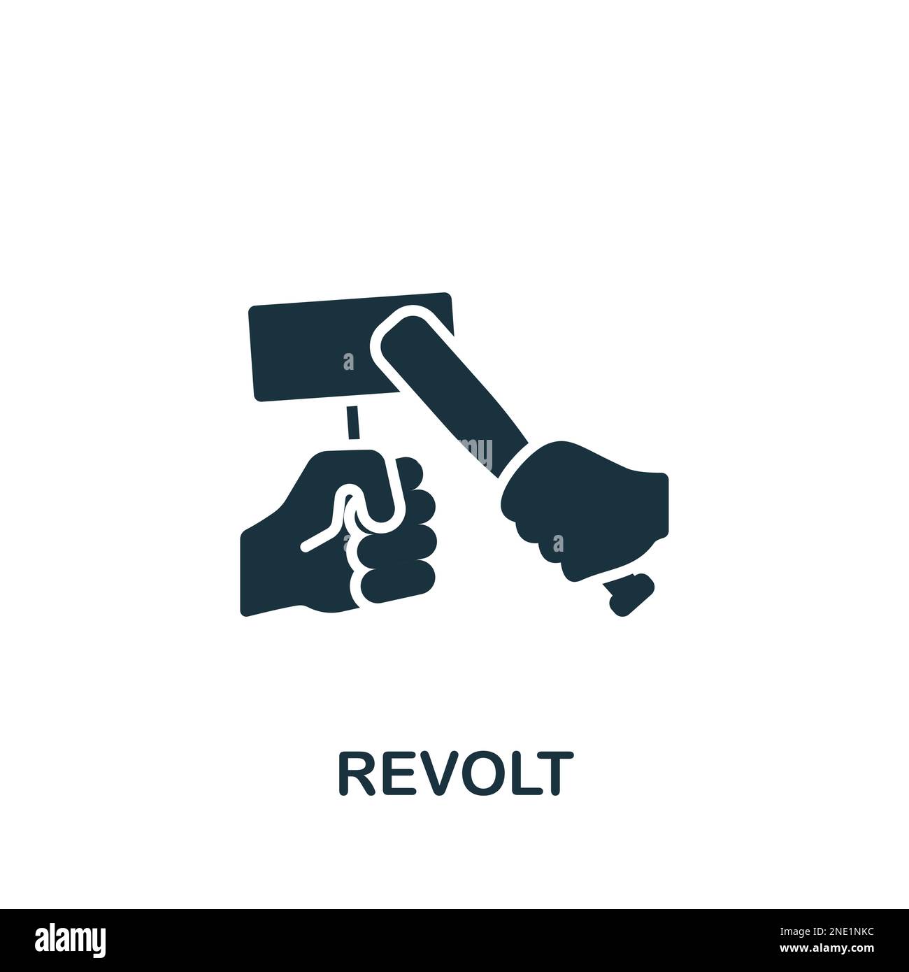 Revolt icon. Monochrome simple sign from freedom collection. Revolt icon for logo, templates, web design and infographics. Stock Vector