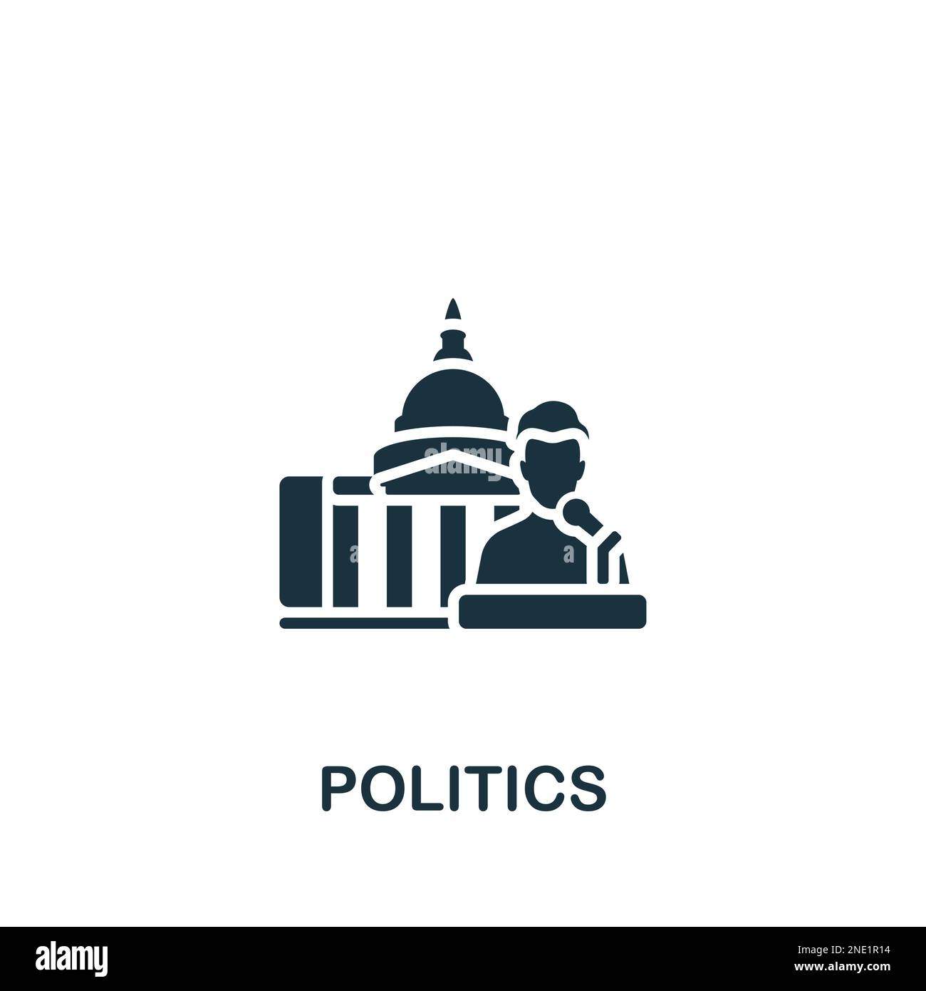 Politics icon. Monochrome simple sign from freedom collection. Politics