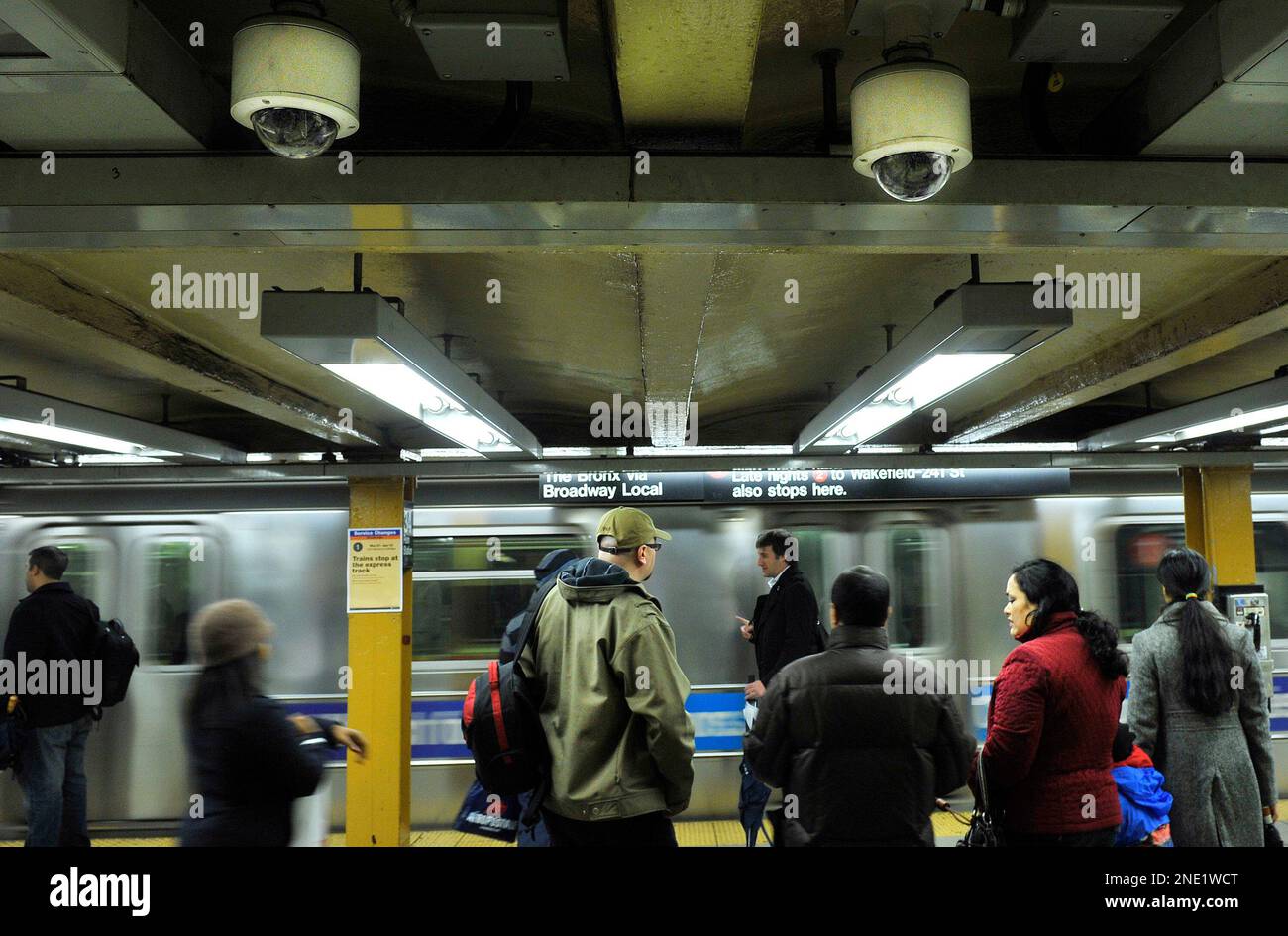 Two ceilingmounted video surveillance cameras are seen as a No. 1