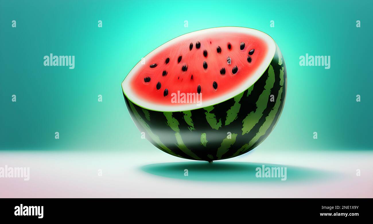 Juicy ripe broken watermelon on colorful background, summer ...