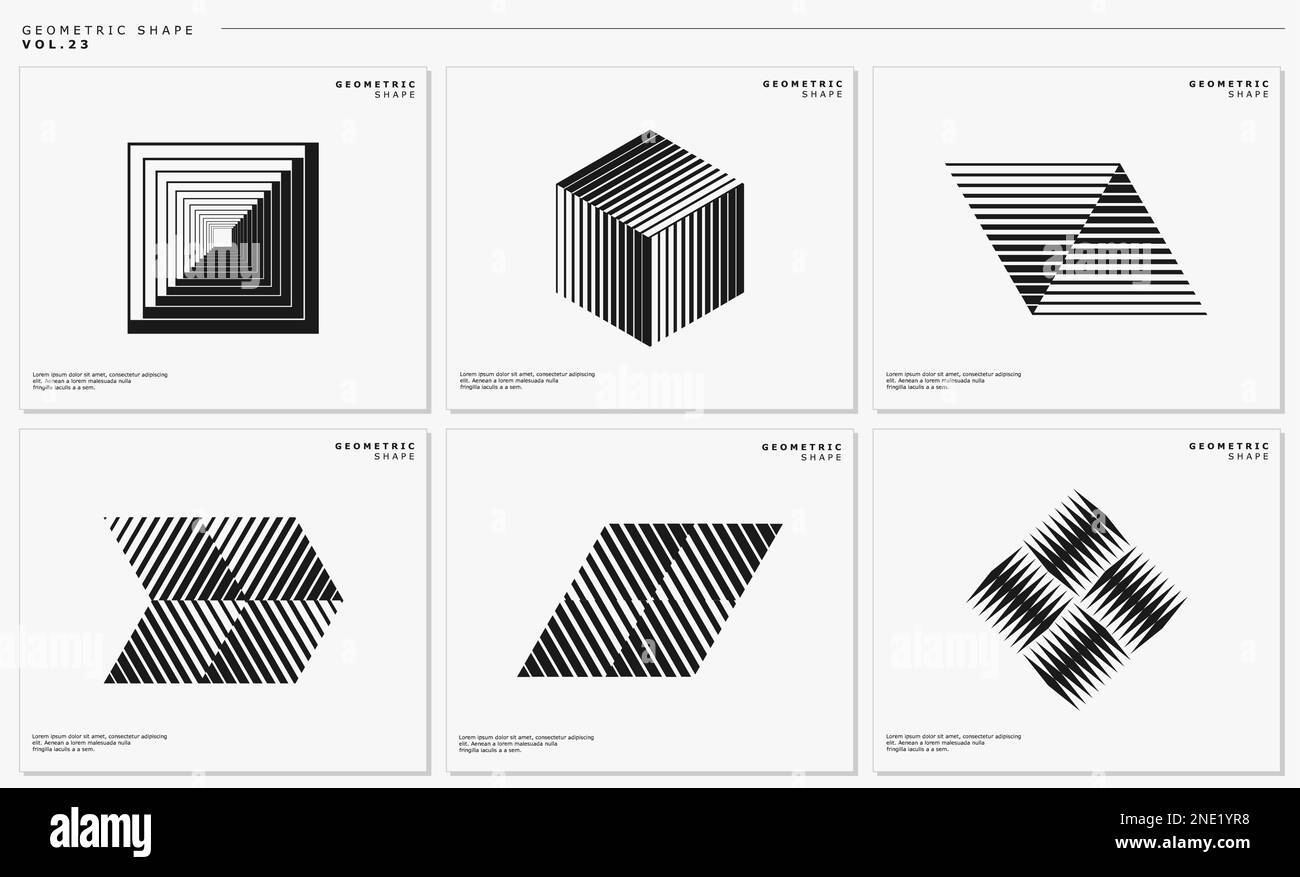 Set of stripped line abstract logo design template. Blend lines logo