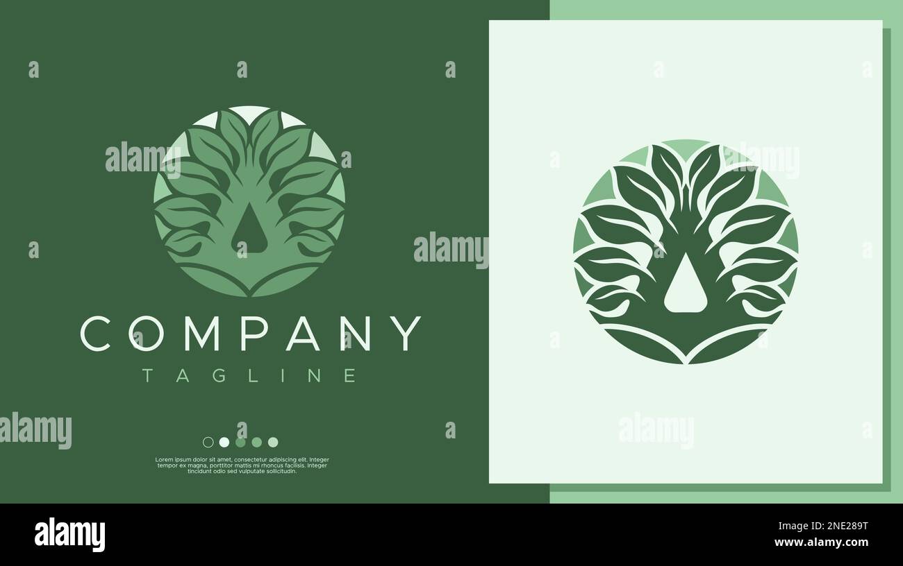 Circle leaf A letter logo design template. Natural letter A logo vector ...