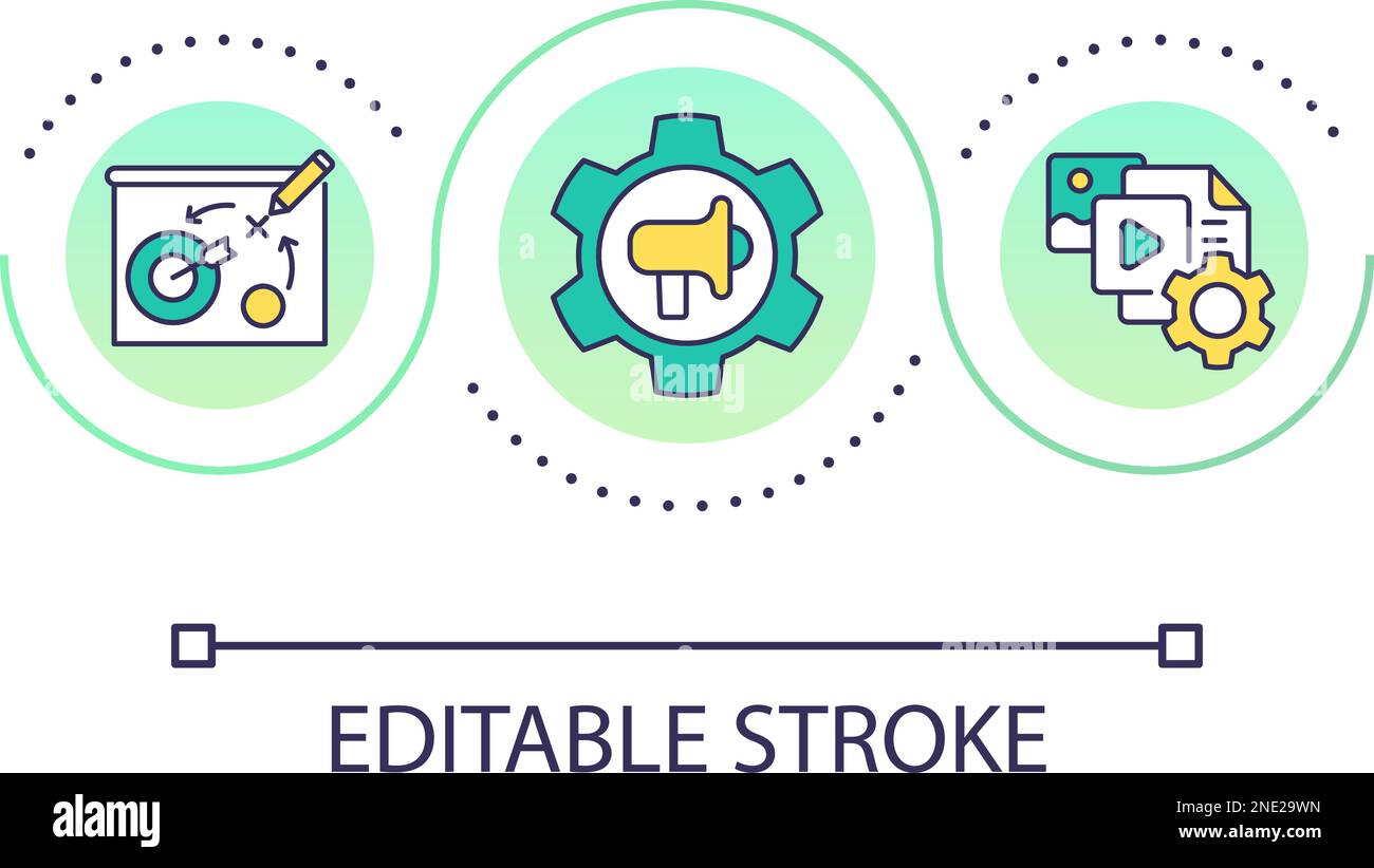 E commerce promotion campaign setting loop concept icon Stock Vector