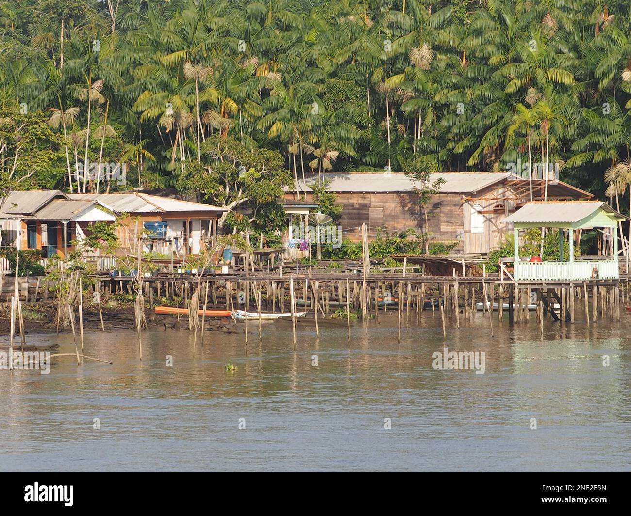 Houses built on stilts on the Amazon river, Brazil Stock Photo Alamy