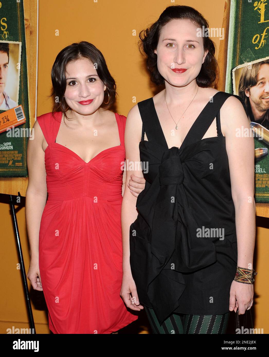 Actress Lucy DeVito, left, and sister Gracie DeVito attend the premiere of 'Leaves Of Grass' on