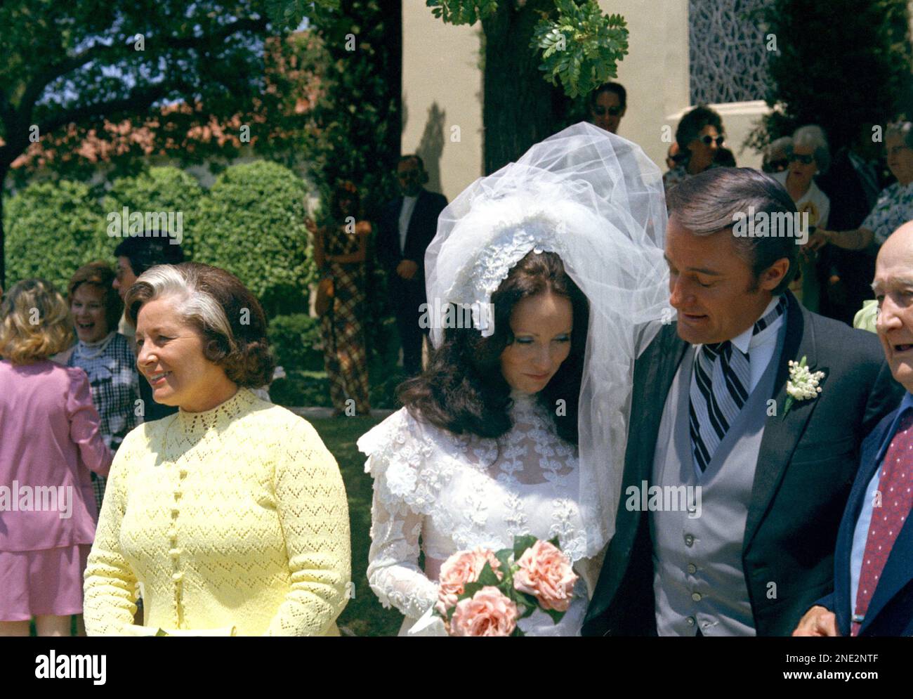 Actor Robert Vaughn and actress Linda Staab after their marriage in ...