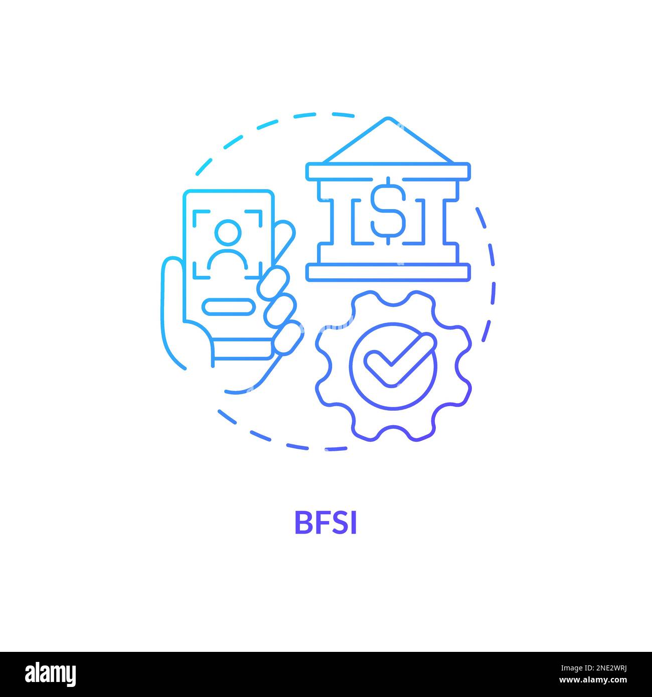 BFSI blue gradient concept icon Stock Vector