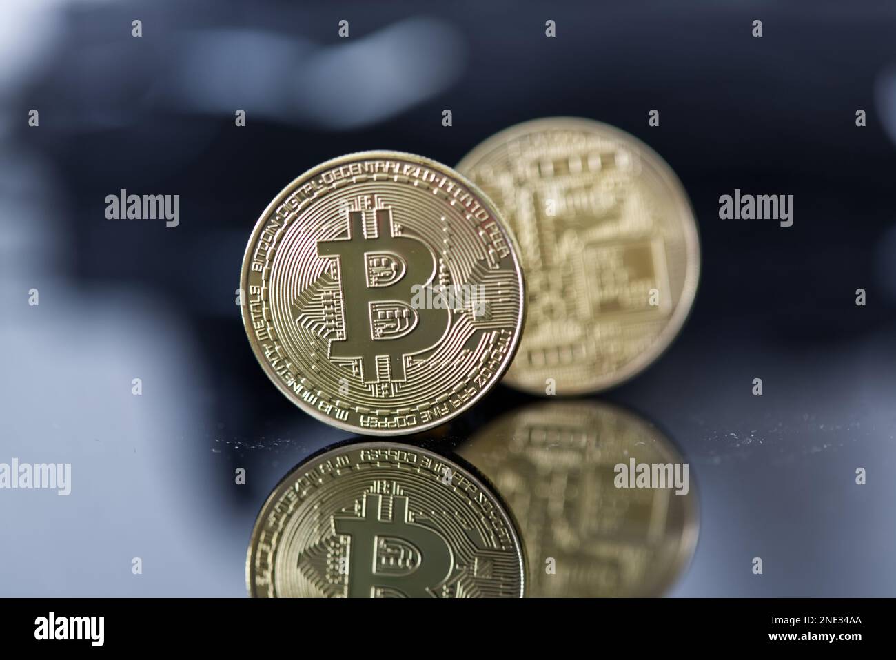 Bitcoin Technology is this the Future of payments? Die Bitcoin Währung, als Zahlungsmittel zukunftssicher? Stock Photo