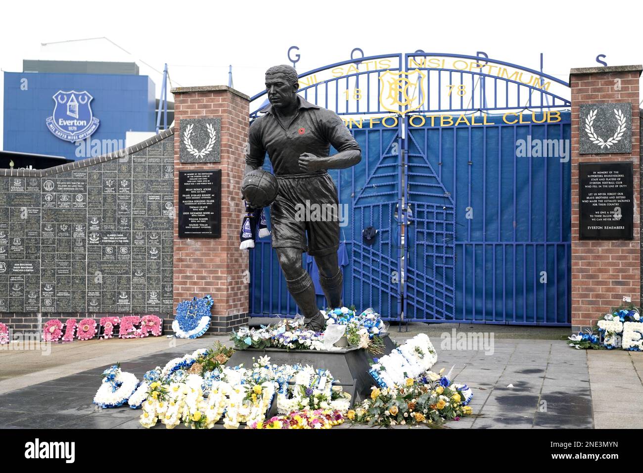 Dixie Dean Statue outside Everton Football Club. Goodison Park Stock