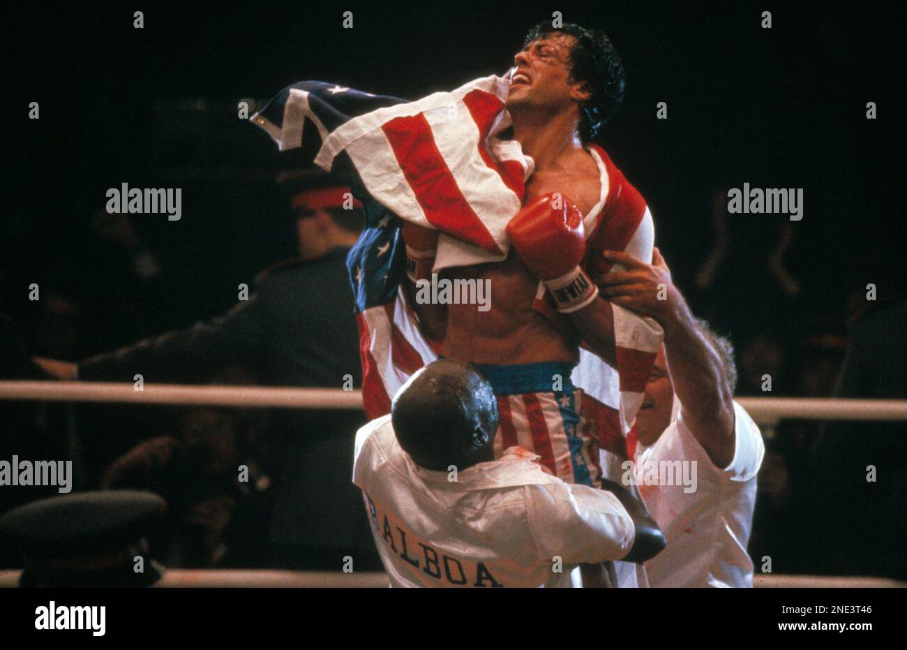 SYLVESTER STALLONE in ROCKY IV (1985), directed by SYLVESTER STALLONE. Credit: M.G.M/UNITED ARTIST / Album Stock Photo