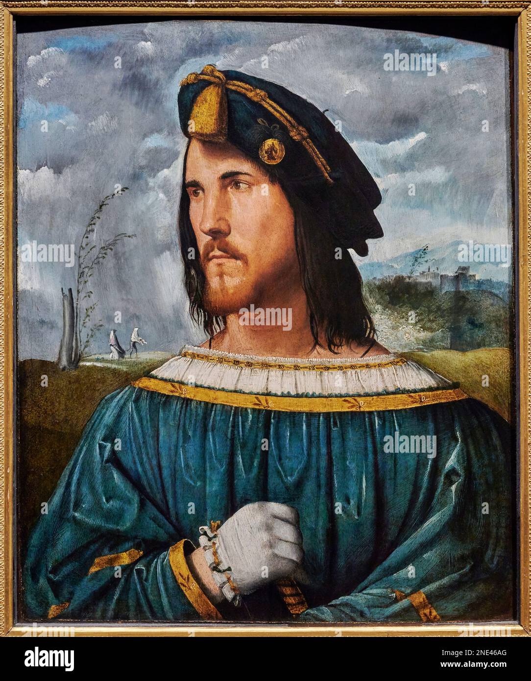 Ritratto di gentiluomo  - olio su tavola - Altobello Melone   - 1513  - Bergamo, Accademia Carrara Stock Photo