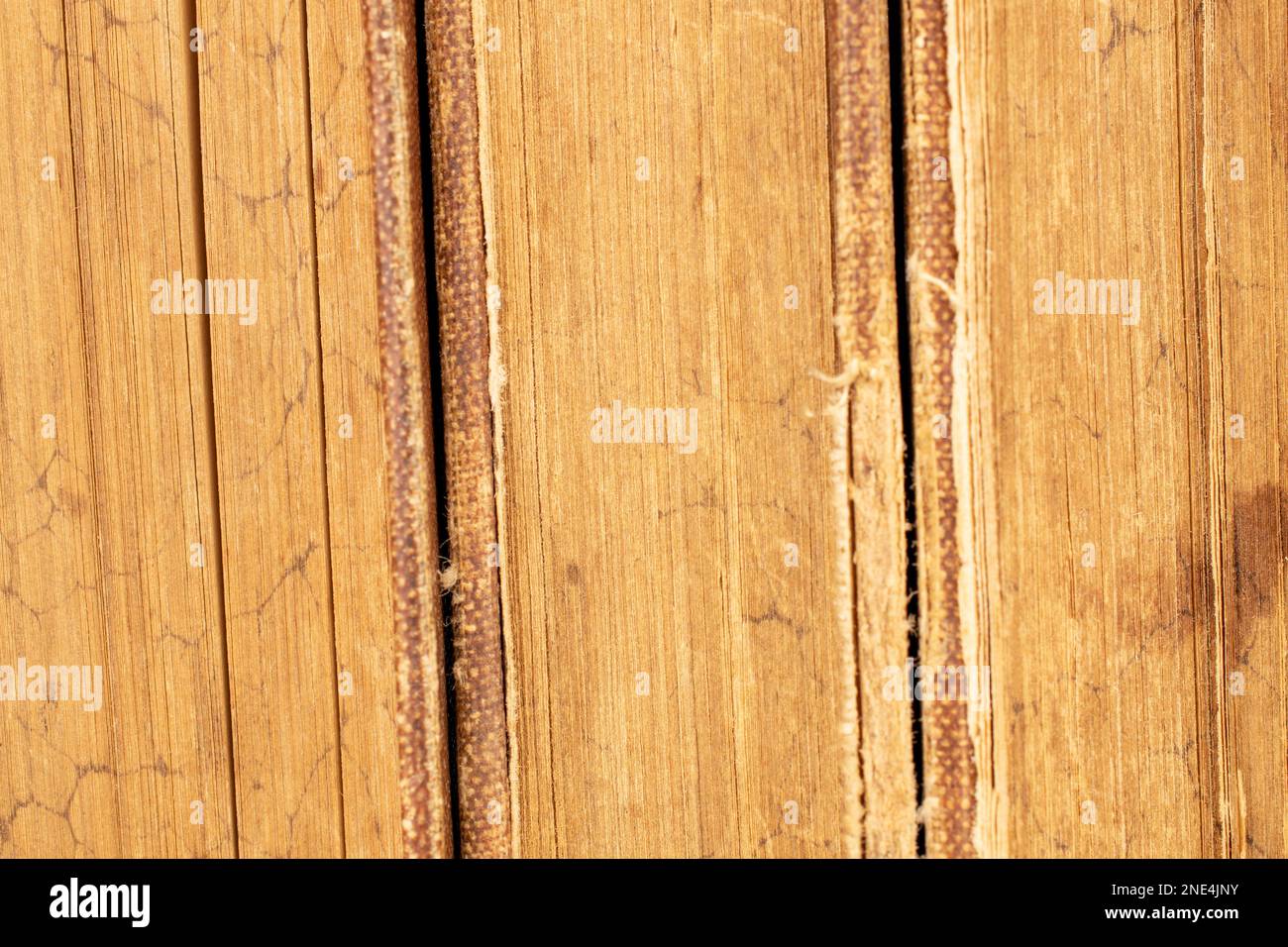 Three paper old books, close up. Stock Photo