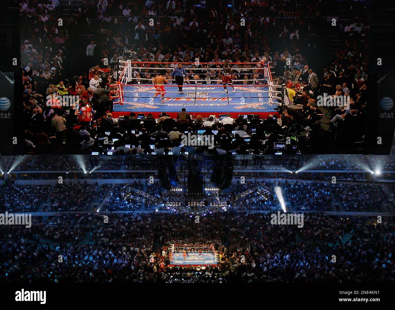 Manny Pacquiao, of the Philippines, Joshua Clottey, from Ghana, during