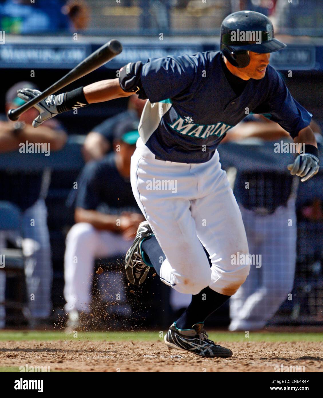 Seattle Mariners' Ichiro Suzuki lets a ball go by after getting ready to  bunt against the San Francisco Giants in the fourth inning in a baseball  game, Saturday, June 17, 2006, in