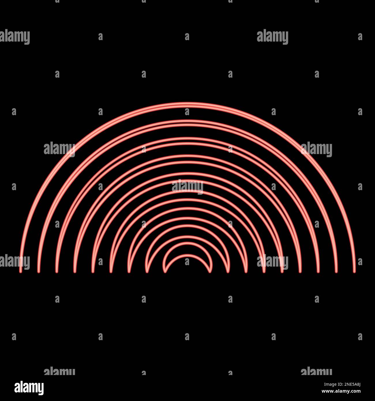 Neon radio wave wireless red color vector illustration image flat style