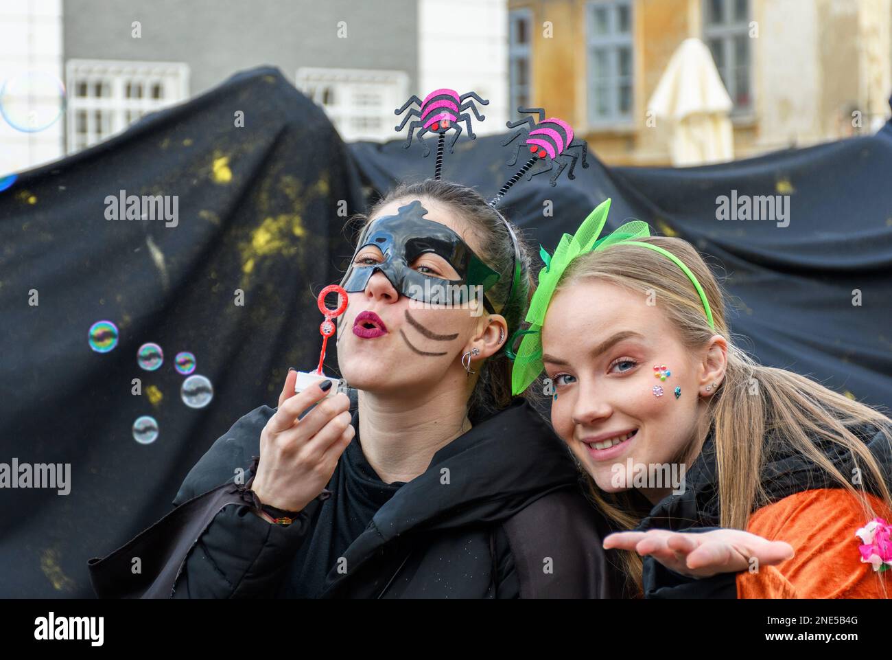 A portrait of girls in costumes at carnival Stock Photo - Alamy