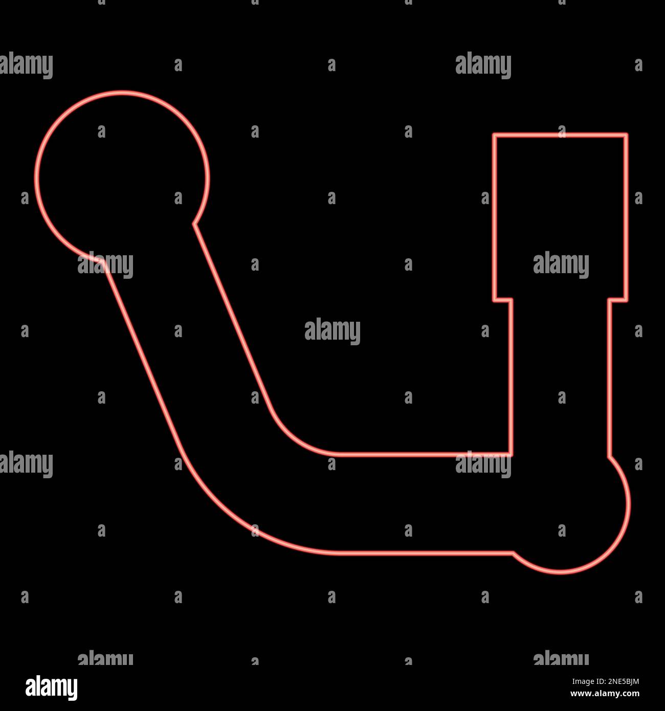 Neon car suspension support red color vector illustration image flat