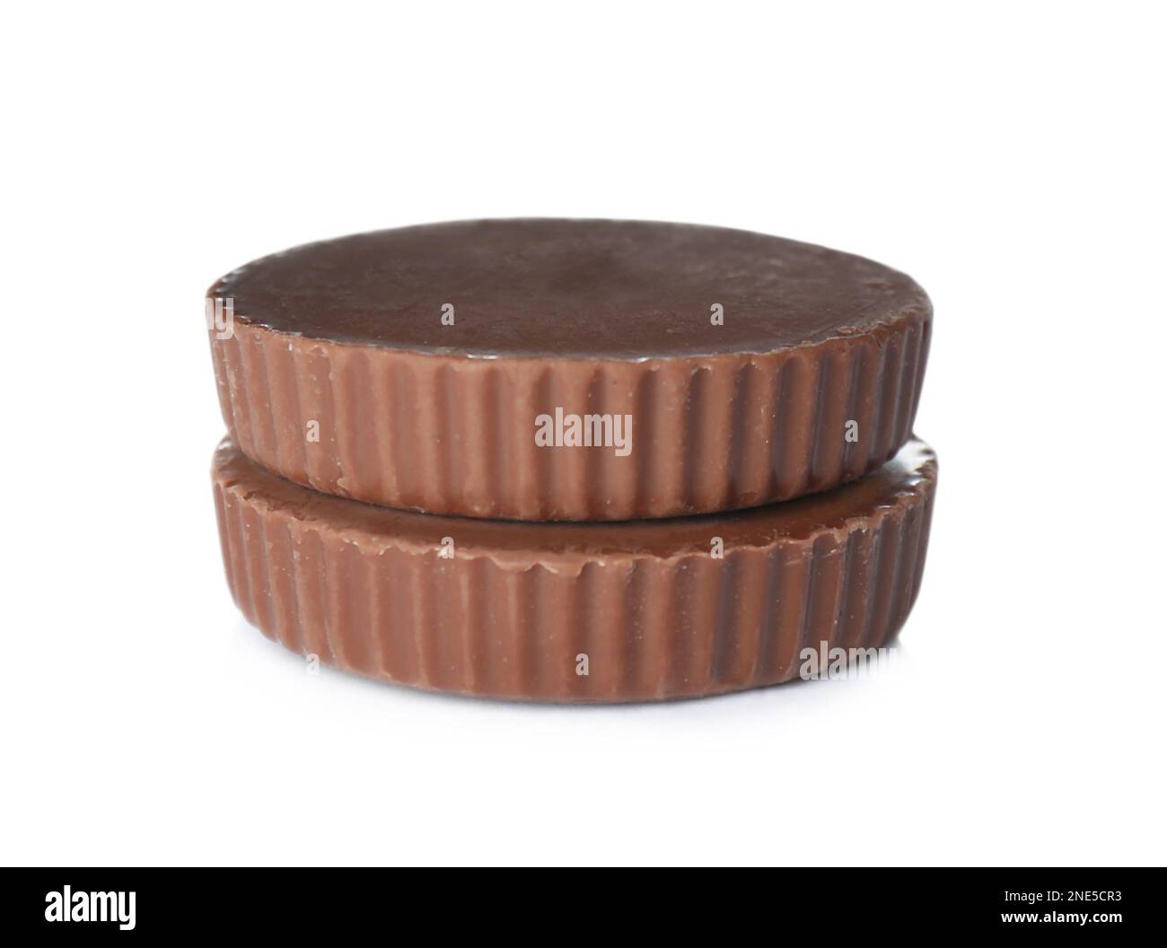 Sweet peanut butter cups isolated on white Stock Photo Alamy