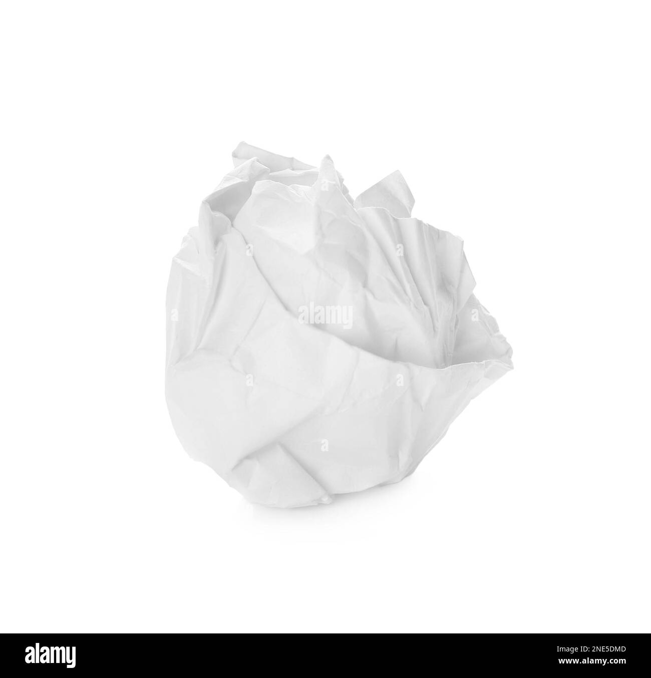 Crumpled sheet of paper isolated on white Stock Photo