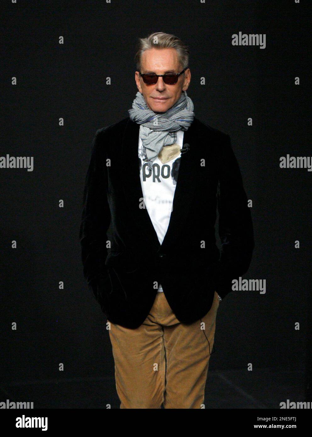 German fashion designer Wolfgang Joop appears at the end of his Fall