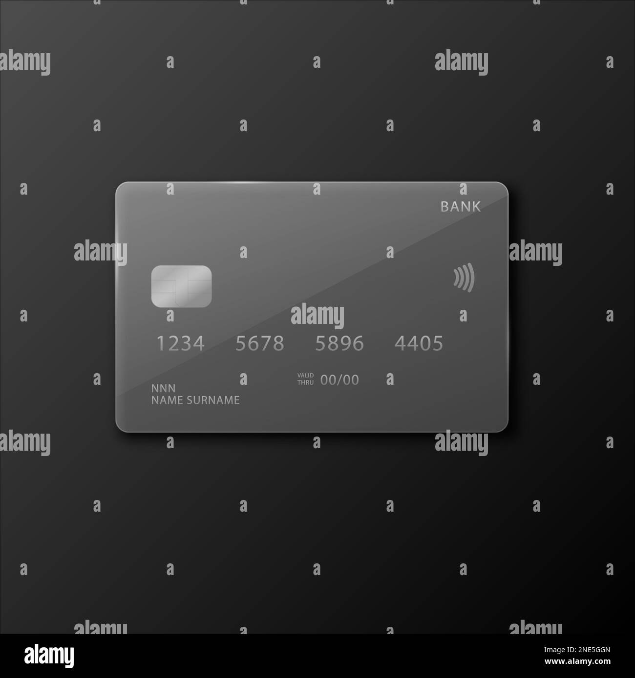 Credit card layout on a black background. Realistic bank card. Credit ...