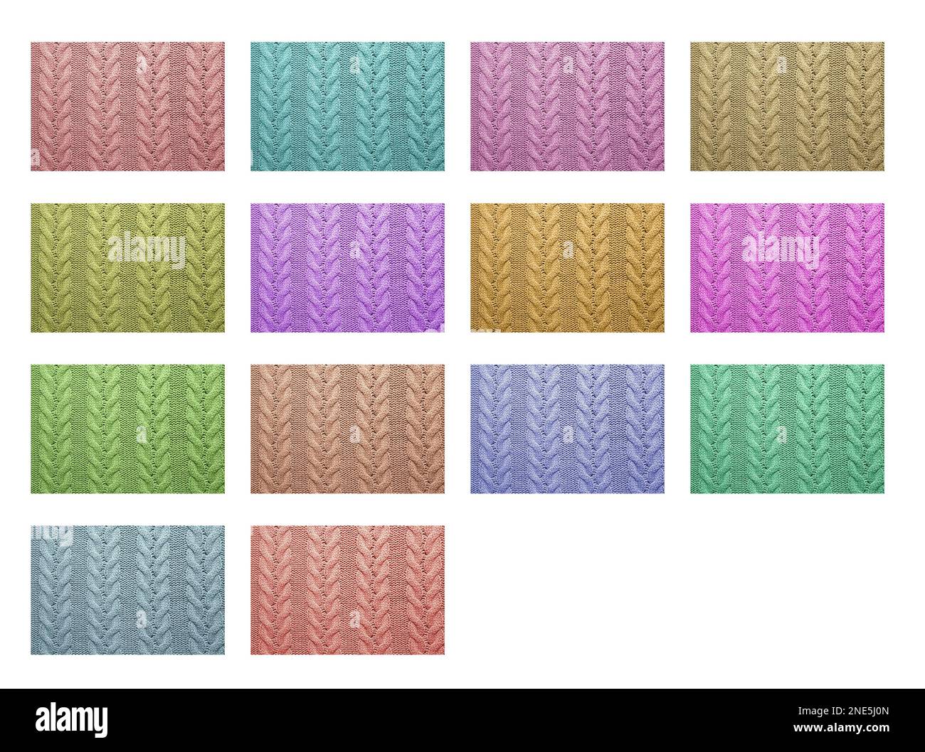 Samples of different wool on white background, collage. Color palette ...