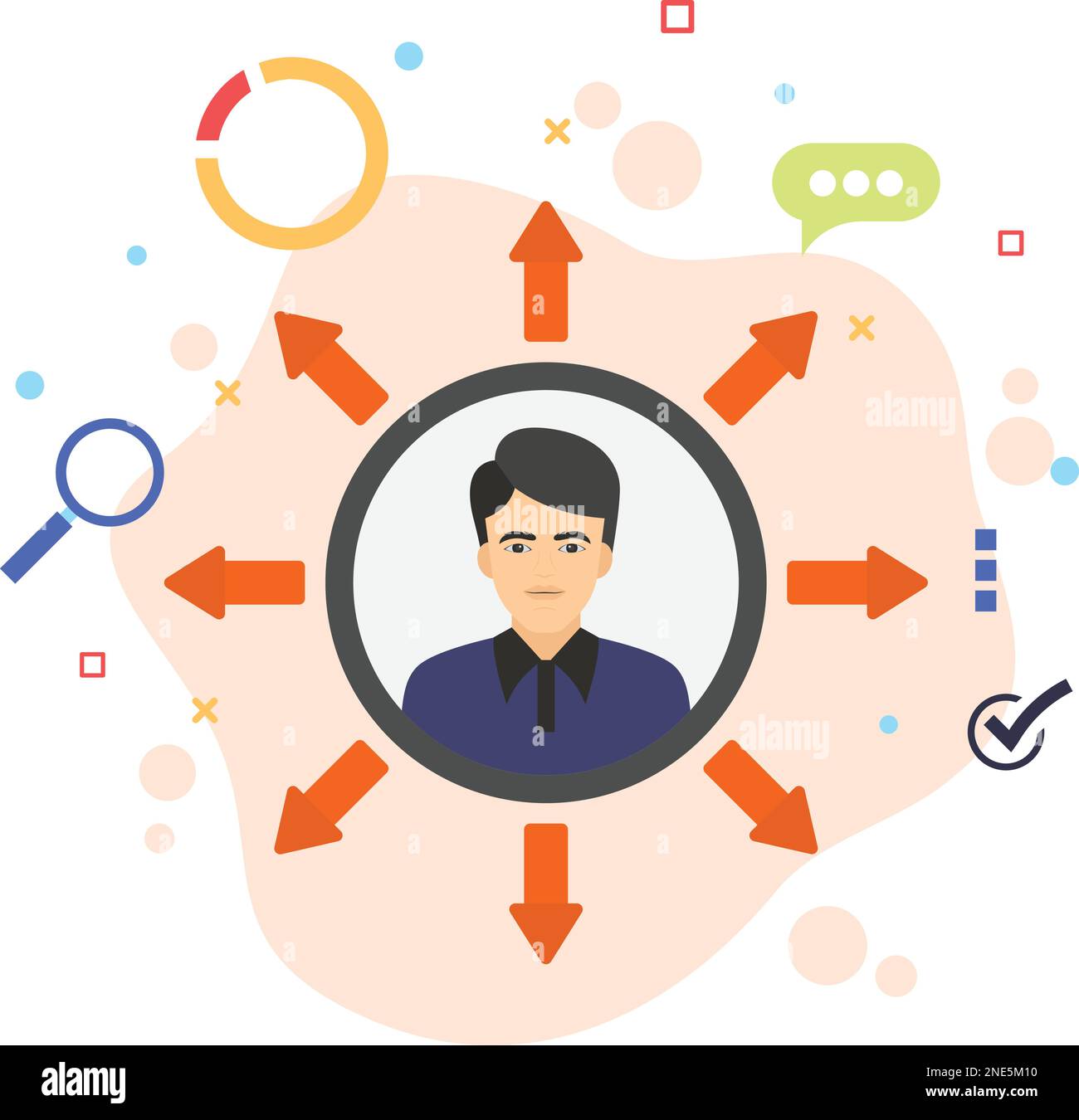 Opportunities for employee growth and development concept, hrm symbol ...