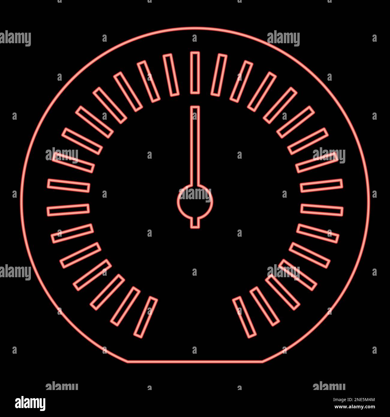 Neon speedometer odometer speed counter meter red color vector