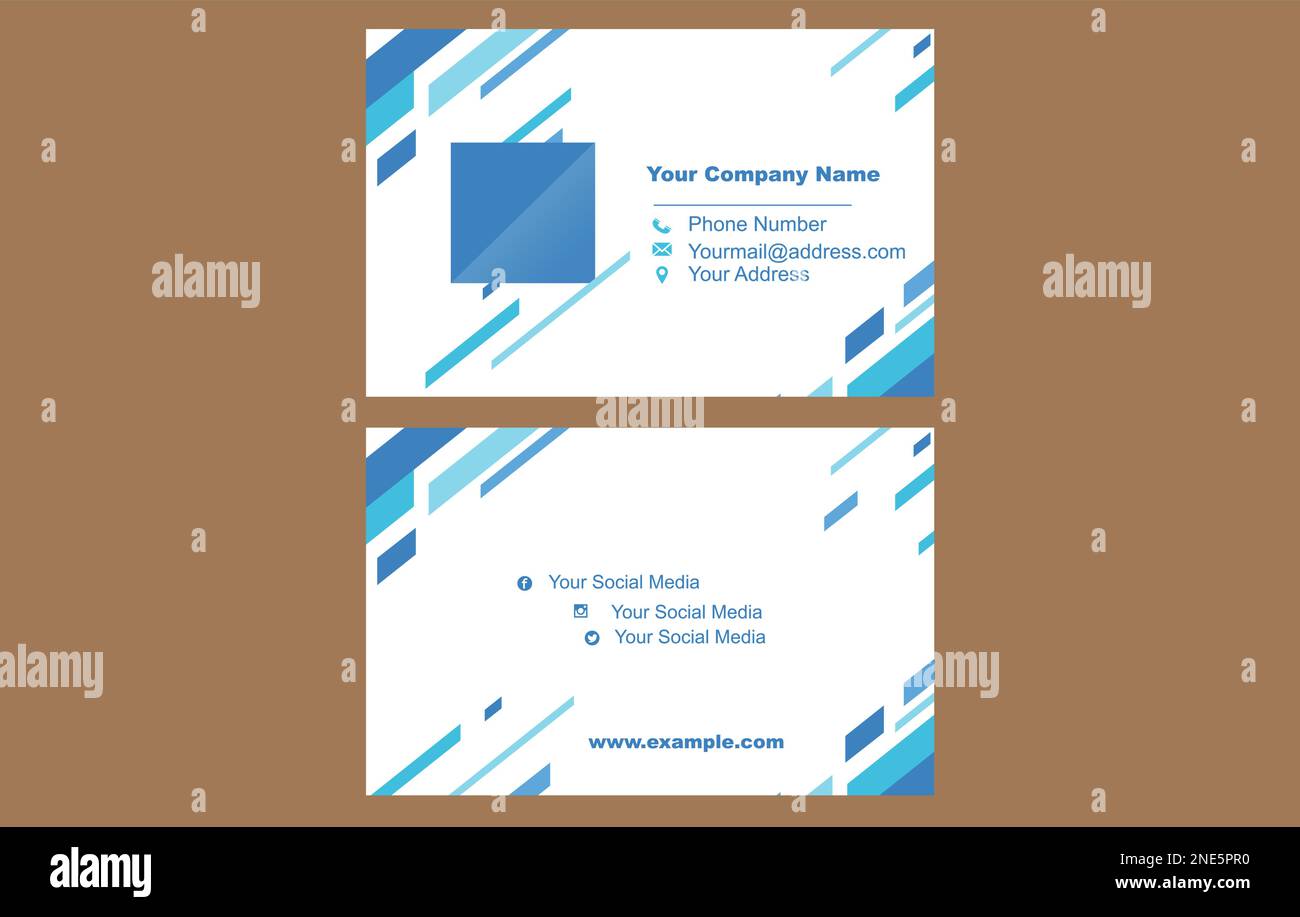 Business or visiting card template, Vector illustration Stock Vector
