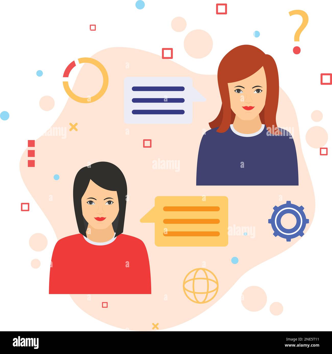 Discussion Session Sign, Corporate communication stock illustration, communication between team members concept, hrm symbol Chat bubble vector color i Stock Vector