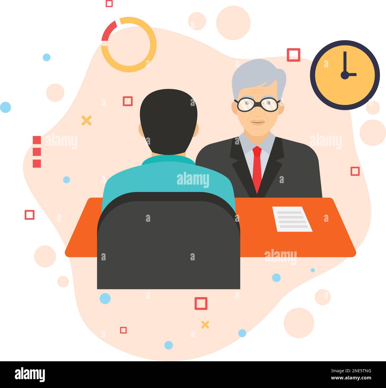 Executive recruiting the people sign, Job Interview Concept, hrm symbol, Candidate Screening Process Vector Icon Design,  Business Meeting Stock illus Stock Vector