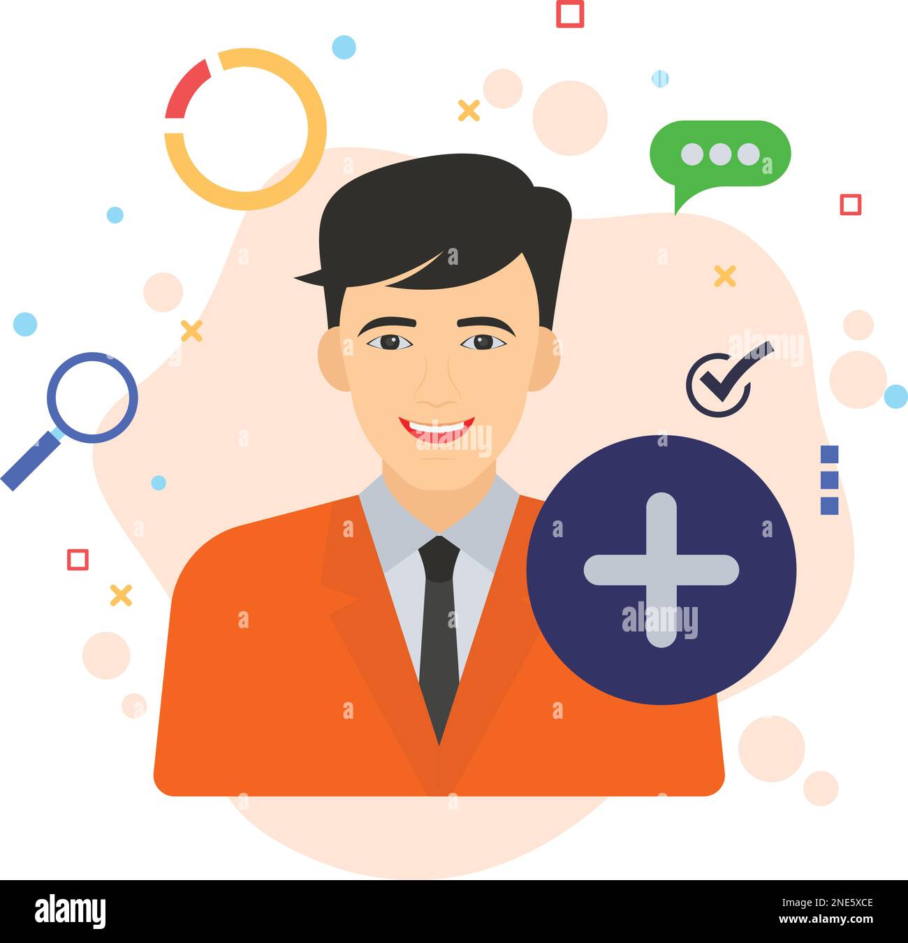Fresh Graduate Hiring Sign, Business Character Stock illustration, New ...