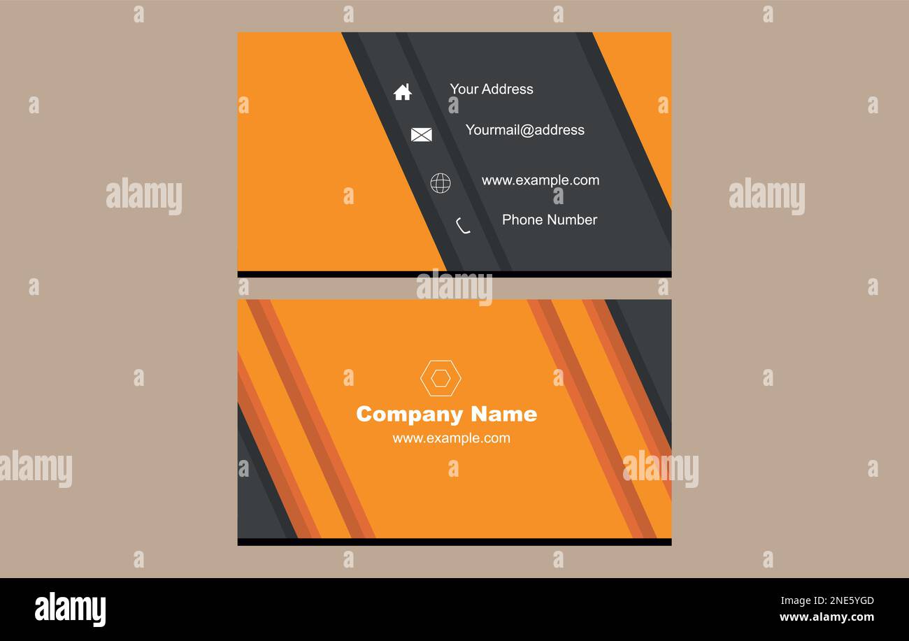 Business or visiting card template, Vector illustration Stock Vector