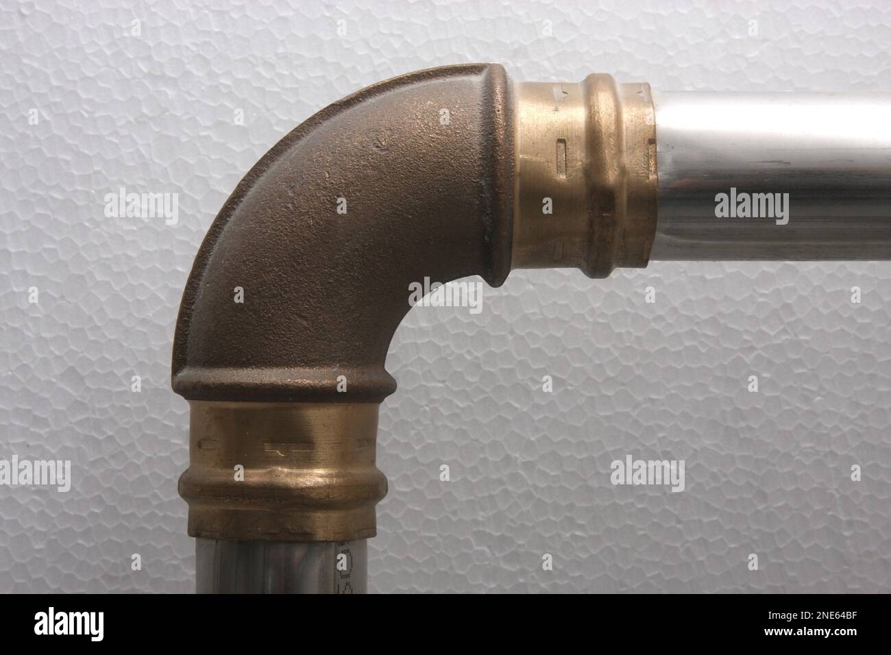 Water pipe with elbow Stock Photo
