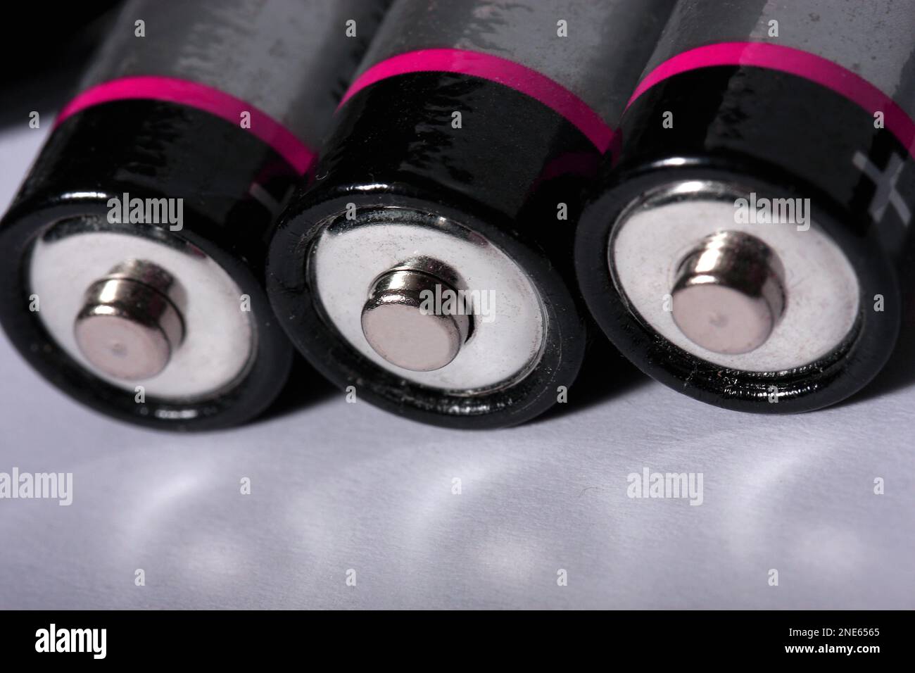 batteries, positive poles Stock Photo Alamy