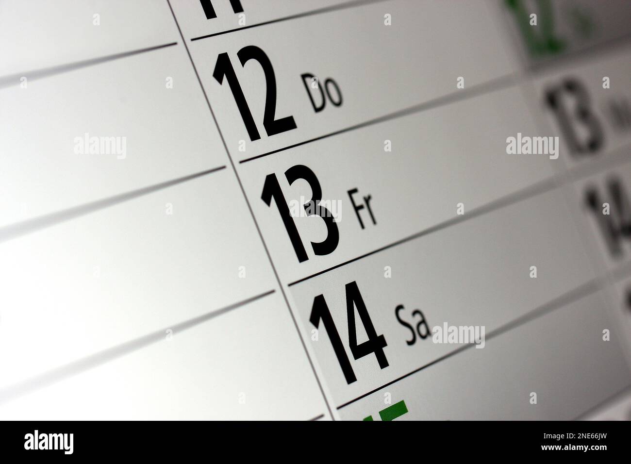 year calendar Friday 13 Stock Photo Alamy