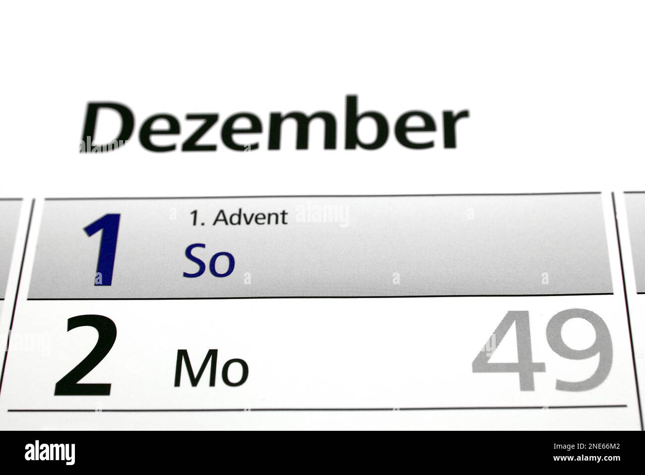 year calendar 2024 in German, Advent 1 Stock Photo Alamy