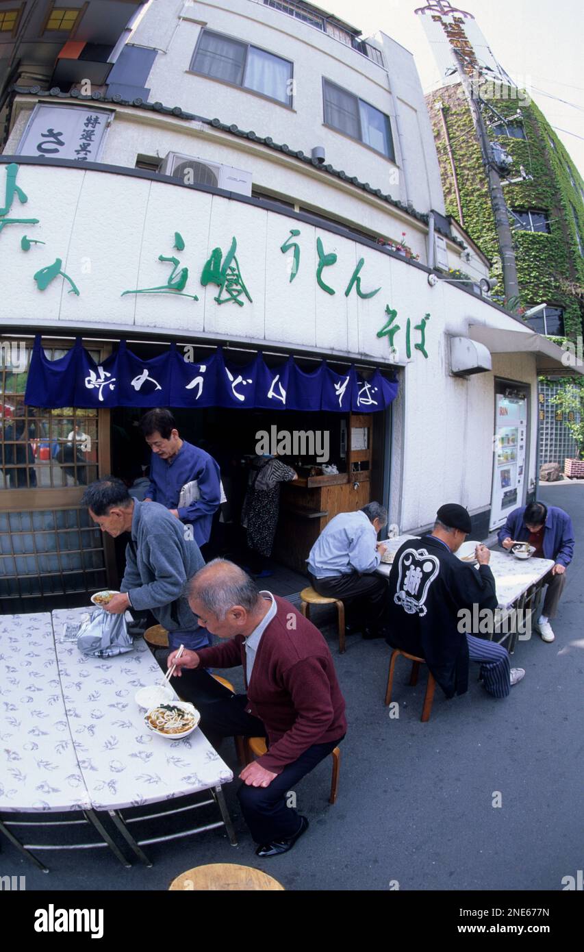 Japan, Tokyo, Noodle soup bar in Asakusa, one of the oldest and most