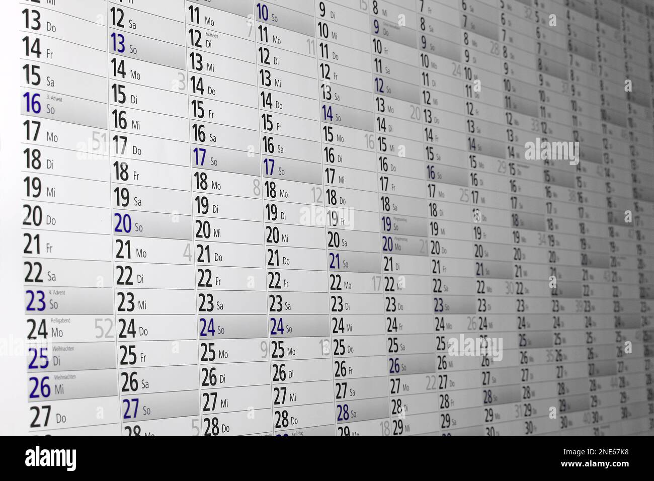 year calendar 2013 in German Stock Photo