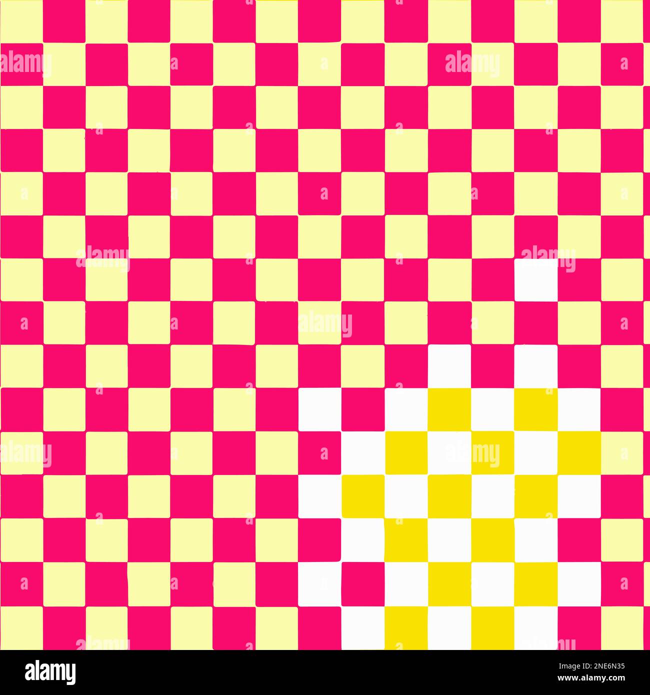 Colorful Check Pattern With Small Yellow Dots Vector Background Style. Handmade vector art. Stock Vector