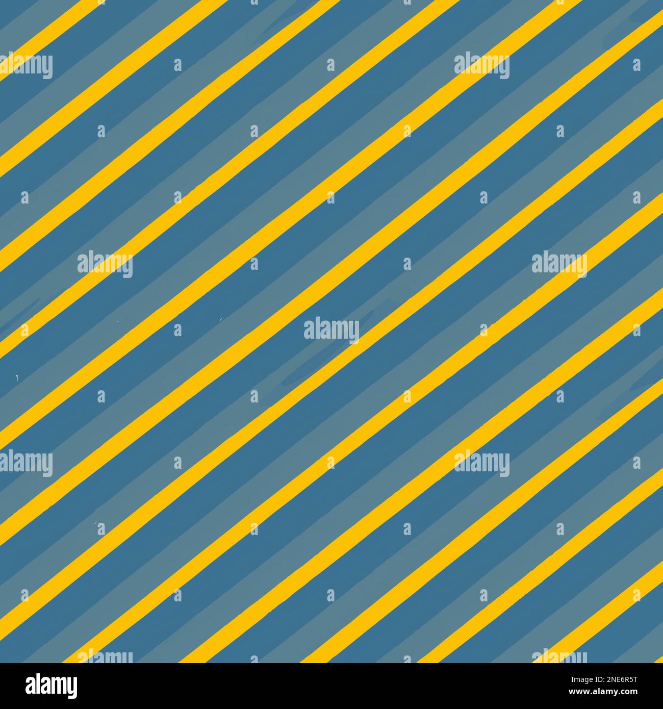 Blue Yellow Pattern With Diagonal Lines And Small Breakouts Vector Background Style. Handmade vector art. Stock Vector
