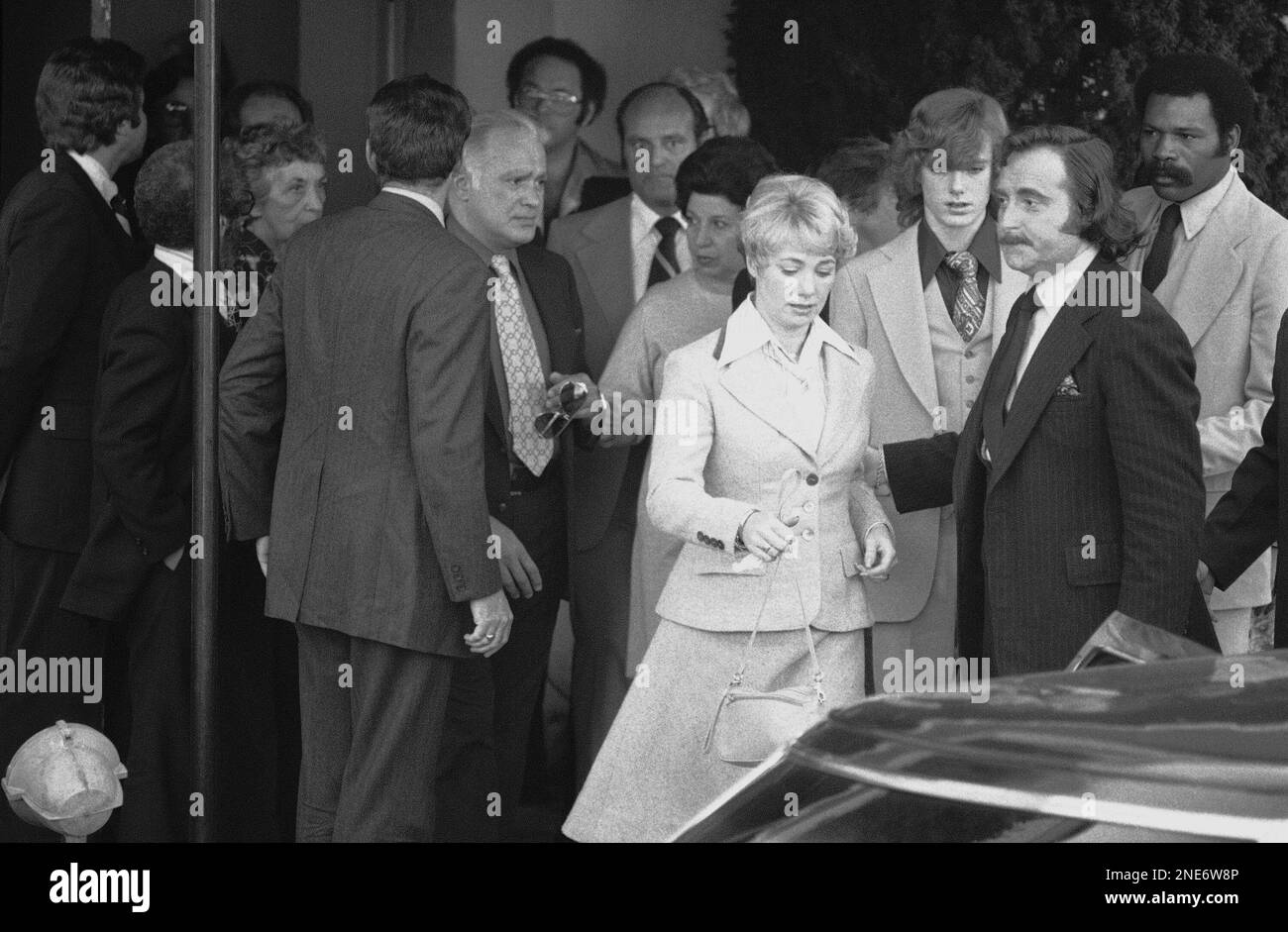 Shirley Jones, former wife of actor Jack Cassidy, and one of their sons, Shaun (right background