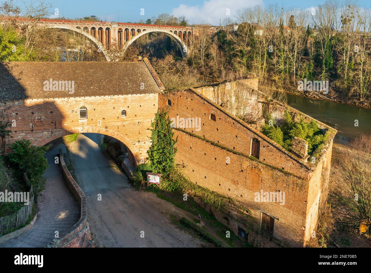 Rampart of the town of Rabastens, in the Tarn, in Occitanie, France Stock Photo