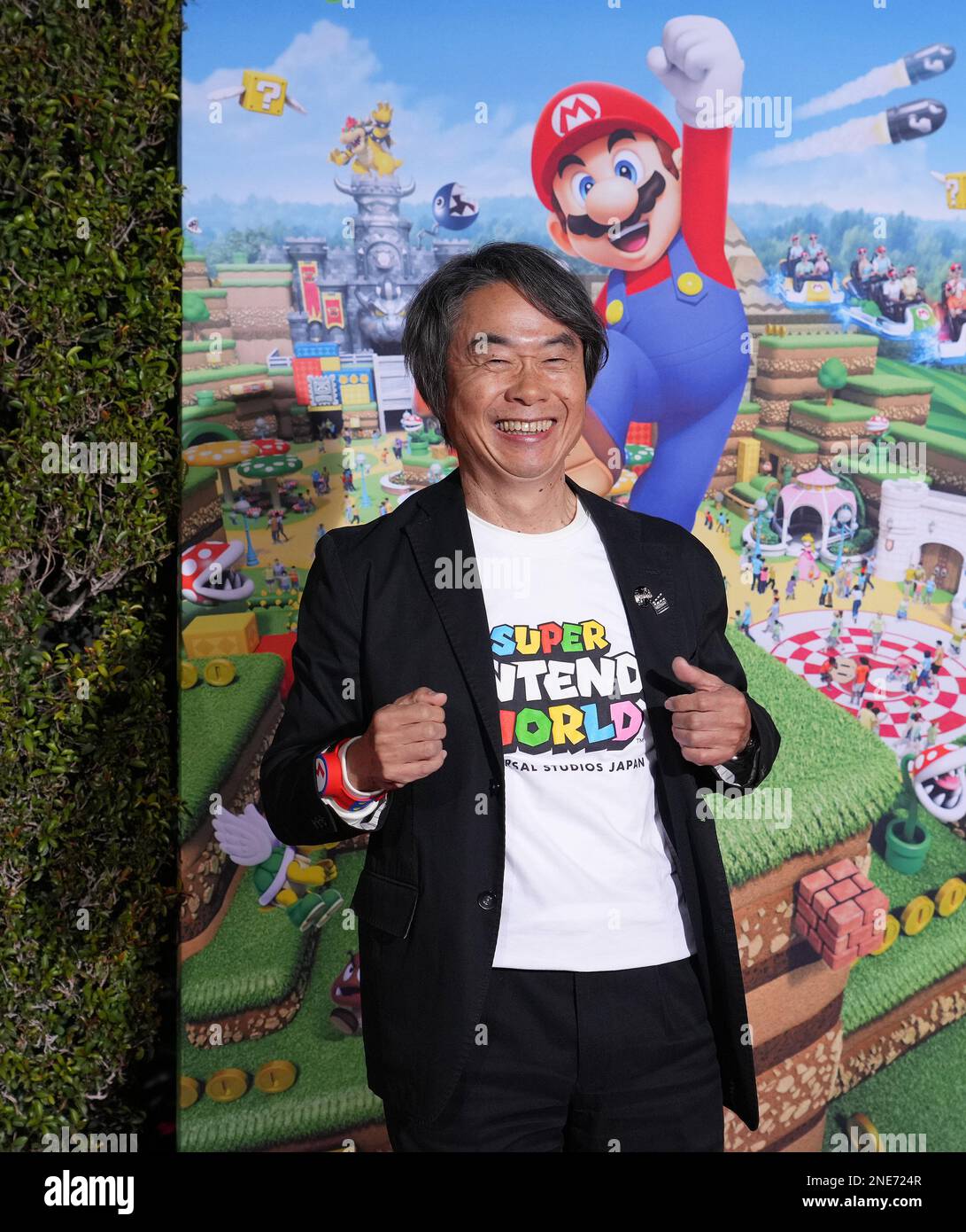 Shigeru Miyamoto, representative director and creative fellow of Nintendo  Co., known as the creator of Super Mario, gives an interview in Kyoto on  April 12, 2023. (Kyodo)==Kyodo Photo via Credit: Newscom/Alamy Live