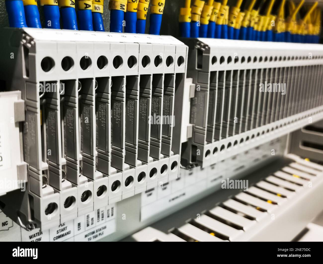 A row of terminal blocks in electrical cabinet Stock Photo - Alamy
