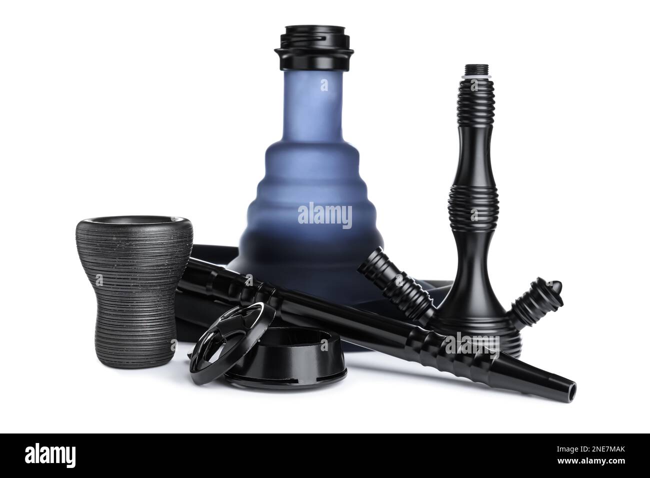 Parts of modern hookah on white background Stock Photo Alamy