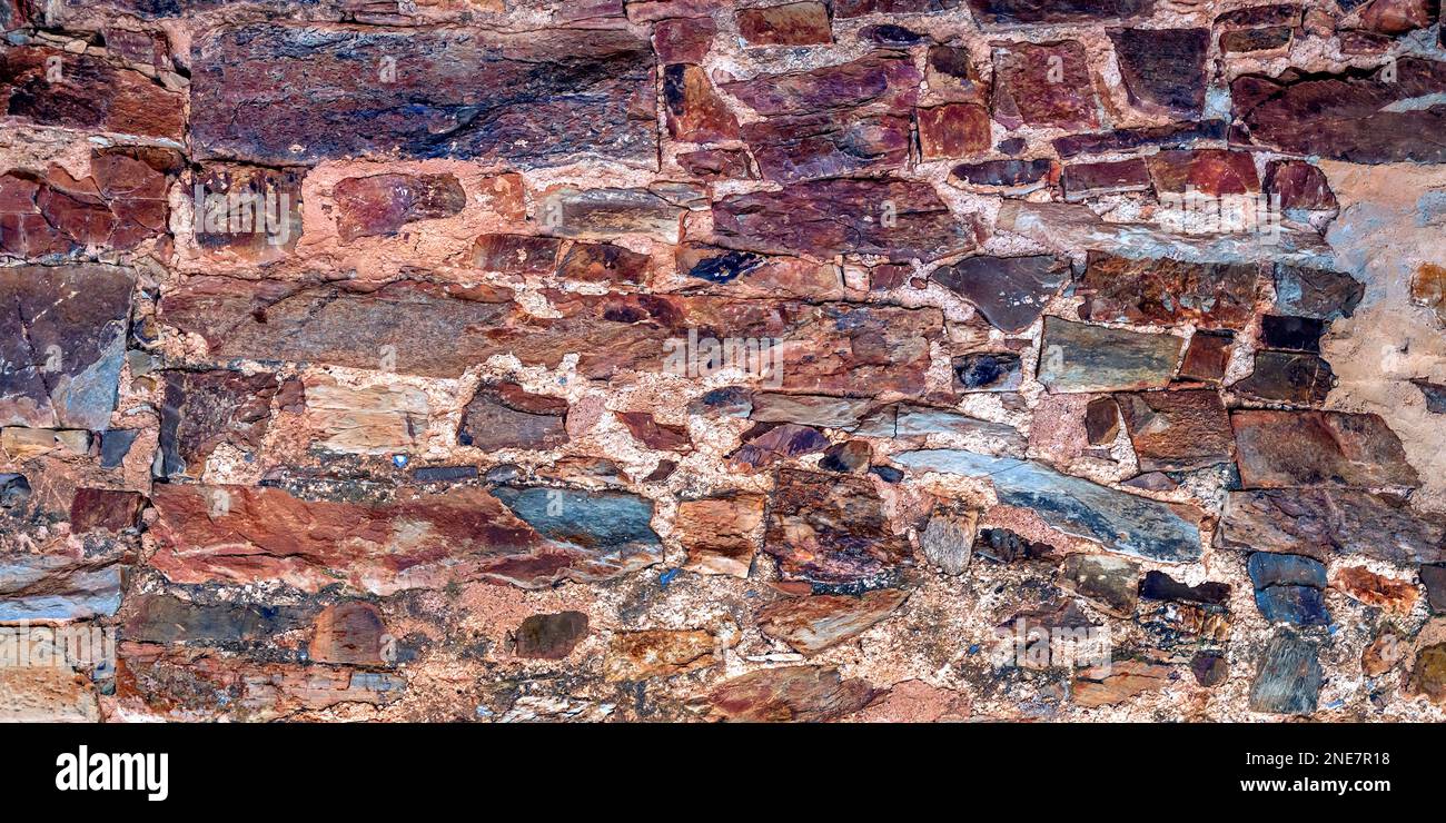 Natural Stone Wall Textured Background Stock Photo