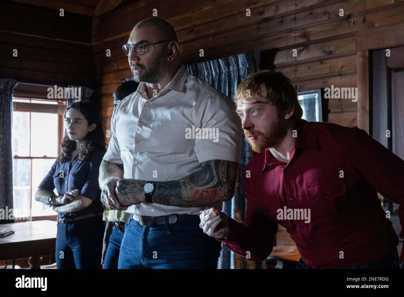 KNOCK AT THE CABIN (2023) ABBY QUINN  DAVE BAUTISTA  RUPERT GRINT  M NIGHT SHYAMALAN (DIR)  UNIVERSAL PICTURES/MOVIESTORE COLLECTION Stock Photo